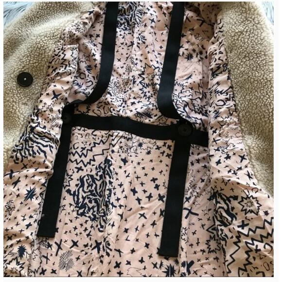 ZADIG & VOLTAIRE Teddy Mint Coat XS Cream White Button Sherpa Shearling - Picture 8 of 10